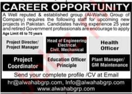 Latest Jobs In Al Wahab Group Quetta 2024